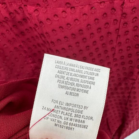 Anthropologie Meadow Rue Maroon Swiss Dot Blouse // S - Picture 10 of 10